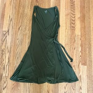 Alya Dark Green Wrap Dress